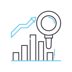analytic line icon, outline symbol, vector illustration, concept sign