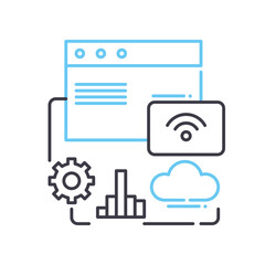 application program interface line icon, outline symbol, vector illustration, concept sign