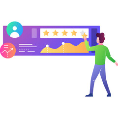 Social media rating vector icon isolated on white