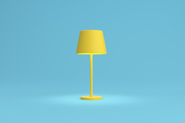 Modern lamp on blue background. 3d illustration