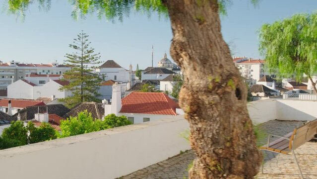 Tavira old town cityscape at sunny day in Algarve region, Portugal