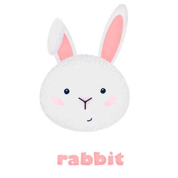 cute cartoon rabbit with a caption