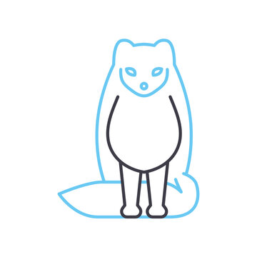 recommend clip art: arctic fox line icon, outline symbol, vector illustration, concept sign