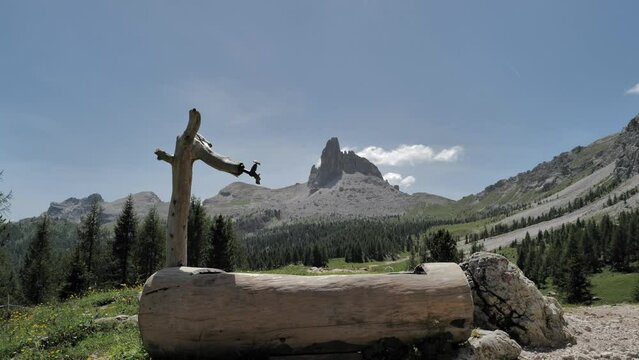 Water tap at the Dolomite mountains