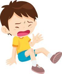 Fototapeta premium expression sad and cry cartoon character