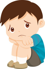 expression sad and cry cartoon character