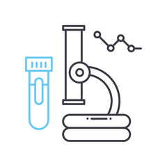 analysing result line icon, outline symbol, vector illustration, concept sign