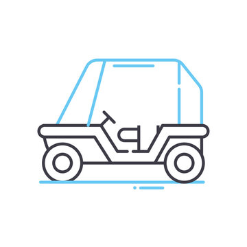 buggy line icon, outline symbol, vector illustration, concept sign