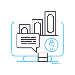 business analysis line icon, outline symbol, vector illustration, concept sign