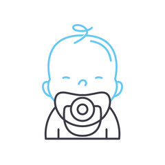 baby pacifier line icon, outline symbol, vector illustration, concept sign