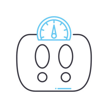 BMI research line icon, outline symbol, vector illustration, concept sign