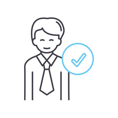 agent line icon, outline symbol, vector illustration, concept sign