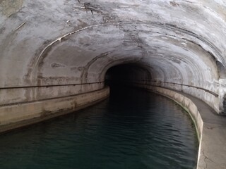 sea tunnel in sibenik canal in adriatic sea
