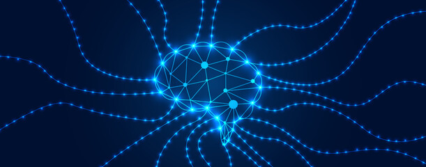 Artificial intelligence. Technology web background. Virtual concept