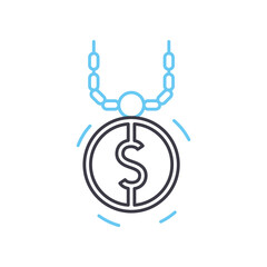 bling chain line icon, outline symbol, vector illustration, concept sign