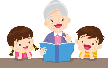 Grandparents,elderly people,grandfather and grandmother, characters in various activities