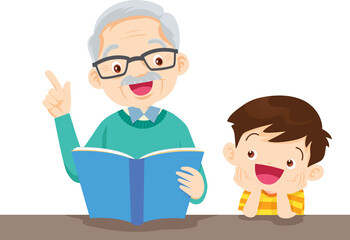 Grandparents,elderly people,grandfather and grandmother, characters in various activities