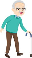 Grandparents,elderly people,grandfather and grandmother, characters in various activities