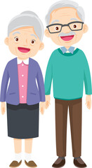 Grandparents,elderly people,grandfather and grandmother, characters in various activities