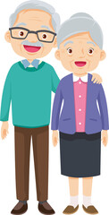 Grandparents,elderly people,grandfather and grandmother, characters in various activities