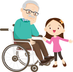 Grandparents,elderly people,grandfather and grandmother, characters in various activities