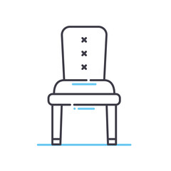 chair line icon, outline symbol, vector illustration, concept sign