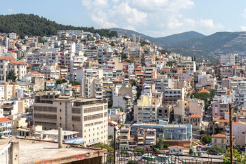 Fototapeta na wymiar Panoramic view of city of Kavala, Greece