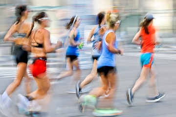athlete runner on city street