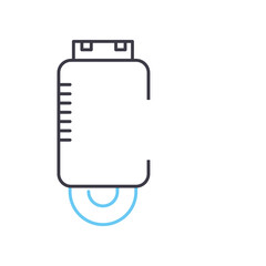 data leak espionage line icon, outline symbol, vector illustration, concept sign
