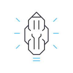 creative idea thinking line icon, outline symbol, vector illustration, concept sign