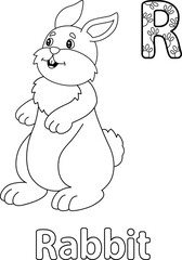 Rabbit Alphabet Dinosaur ABC Coloring Page