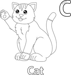 Cat Alphabet ABC Coloring Page C