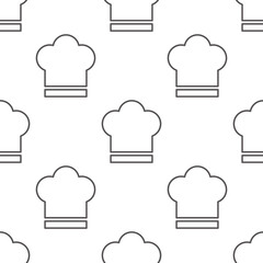 Chef hat seamless pattern with doodle or lin style