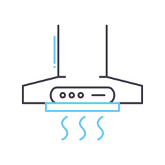 cooker hoods line icon, outline symbol, vector illustration, concept sign
