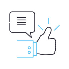client feedback line icon, outline symbol, vector illustration, concept sign
