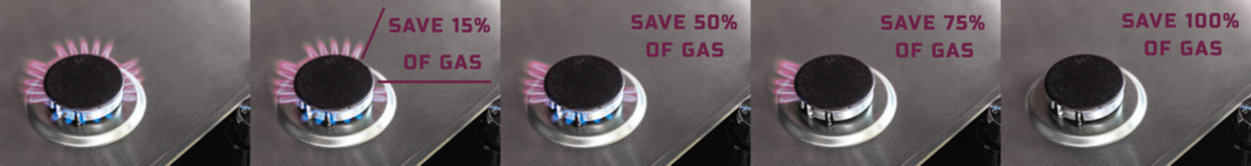 15% Fifteen percent gas savings in the European Union EU gas stove burner due to sanctions with an...