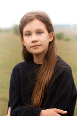 Portrait of a young smiling girl