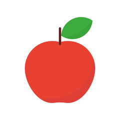 Obraz premium Red apple. Apple with leaf. Vector isolated on white.