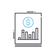 economic planning line icon, outline symbol, vector illustration, concept sign