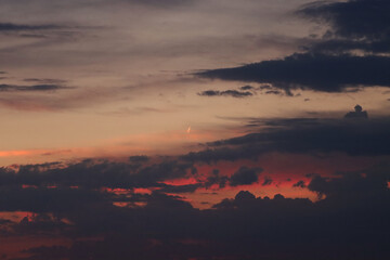 sky with clouds sunset red