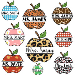 Apple Name Frame Monogram Vectors