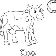 Cow Alphabet ABC Coloring Page C