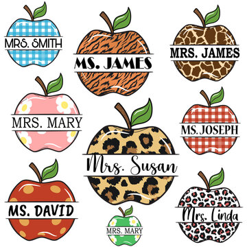Apple Name Frame Monogram Vectors