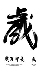 Chinese Handwriting Calligraphy - Age . Year