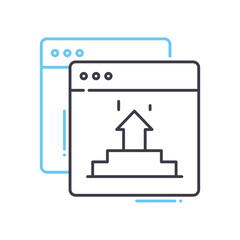 content development line icon, outline symbol, vector illustration, concept sign