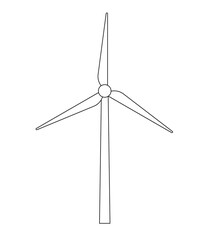 A graphic illustration of A wind turbine for use as an icon, logo or web decoration - 523640707