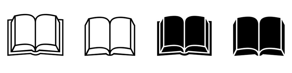Book icon set. Isolated on white background. Vector illustration eps10