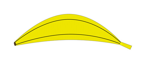 A graphic illustration of A Yellow Banana for use as an icon, logo or web decoration © Roger Utting