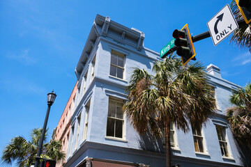 Naklejka premium Cityscape of historic downtown Charleston, South Carolina