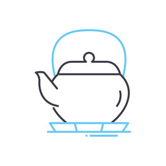 classic kettle line icon, outline symbol, vector illustration, concept sign